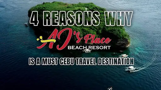 Promotional banner for AJ's Place Beach Resort in Cebu.